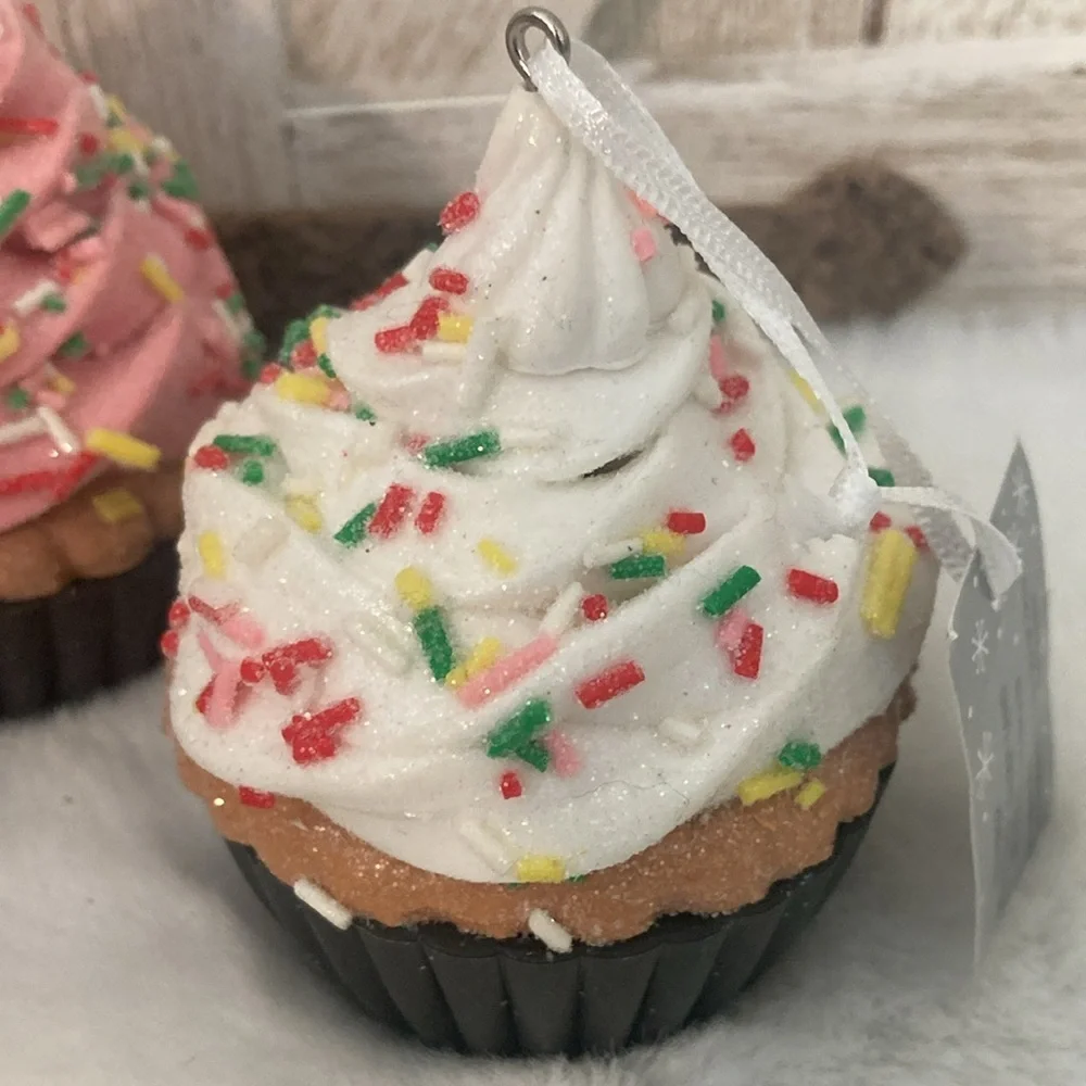 3 Faux Cupcake Ornaments